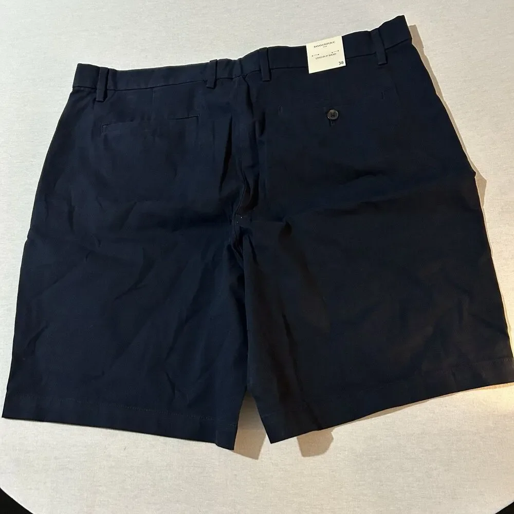 NWT Banana Republic Lived-In Chino Shorts in navy blue sz 38